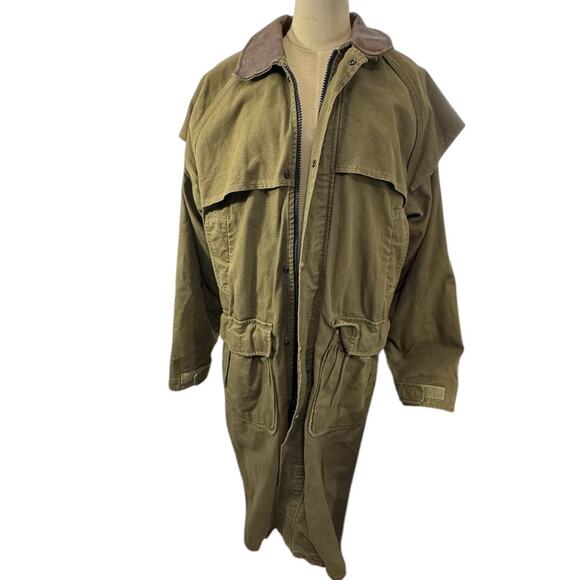 "Woolrich" VNTG Aztec Wool Lined Trench Barn Chore Horses 1883 1923 Coat SZ M - Picture 2 of 16